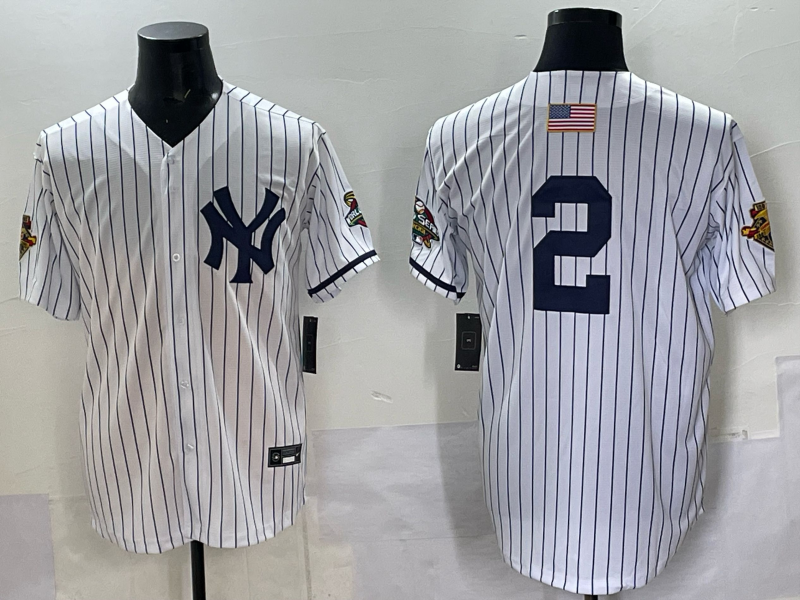 Men New York Yankees #2 white MLB 2025 Nike jersey 005->new york yankees->MLB Jersey